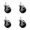 Service Caster 4'' Soft Rubber Wheel Swivel 7/16'' Grip Ring Stem Caster Set with Brake, 4PK SCC-GR20S414-SRS-TLB-716138-4 - alternate 1